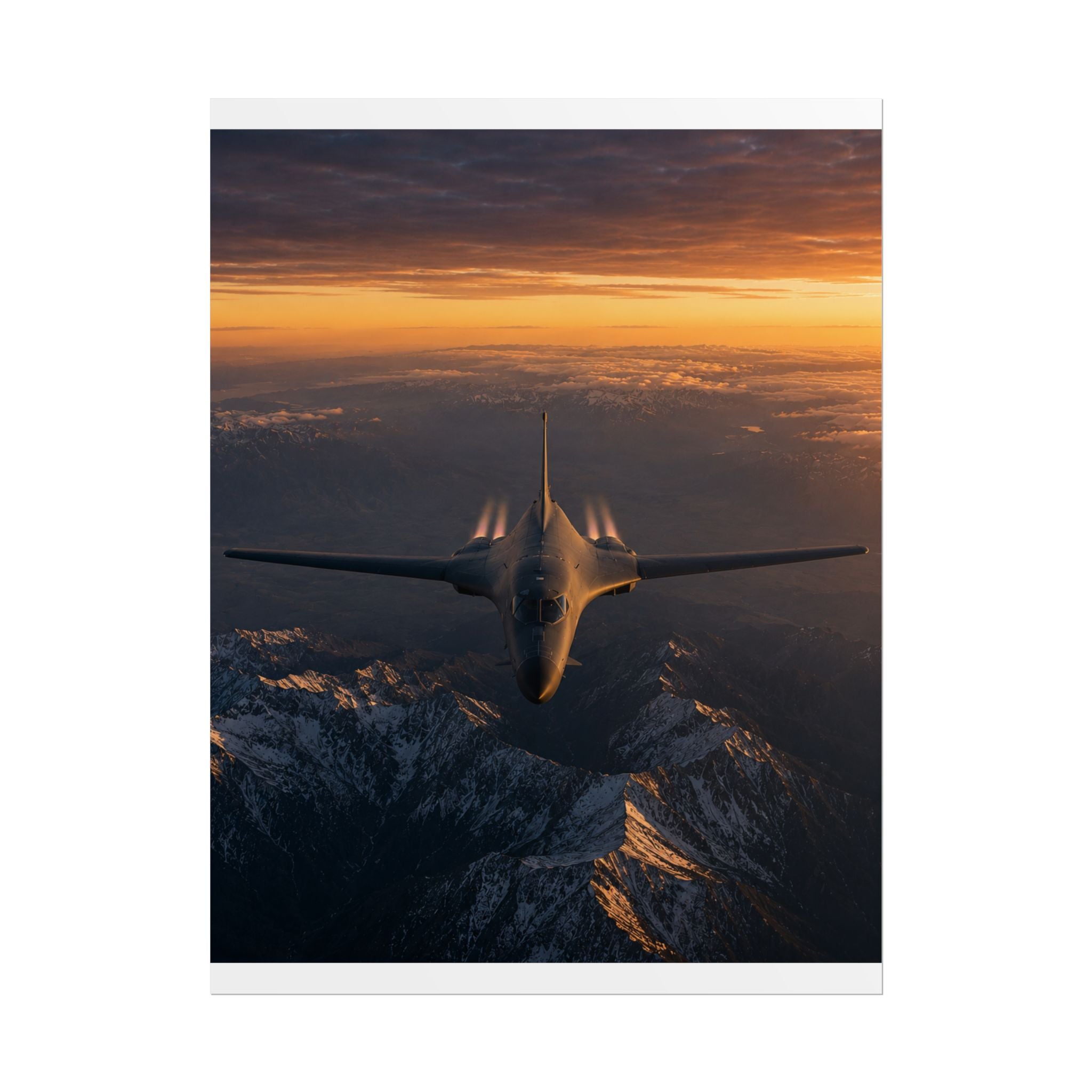 B-1B Lancer Front View Poster - Military Aviation Wall Art - Air Force Veteran Gift