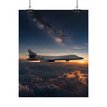 B-1B Lancer Night Crossing Poster - Military Aviation Wall Art - Air Force Veteran Gift