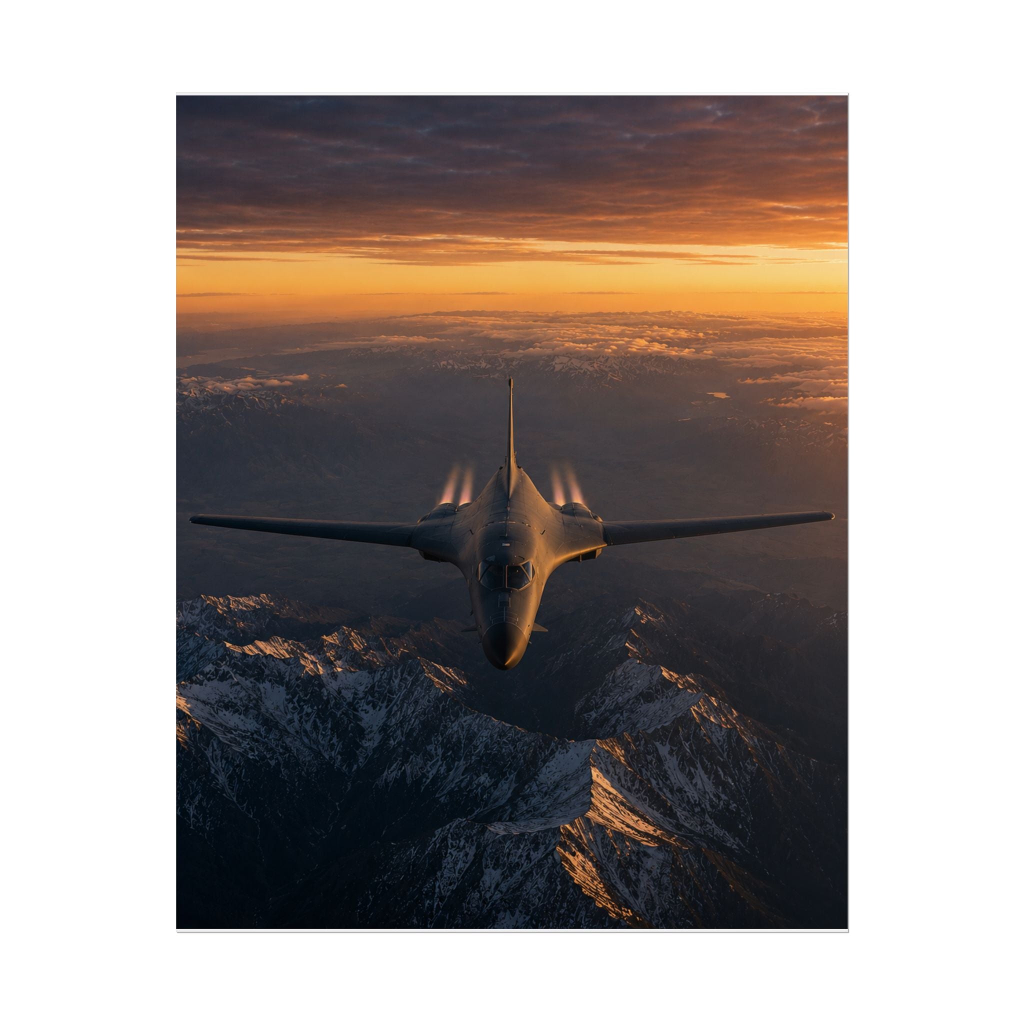 B-1B Lancer Front View Poster - Military Aviation Wall Art - Air Force Veteran Gift