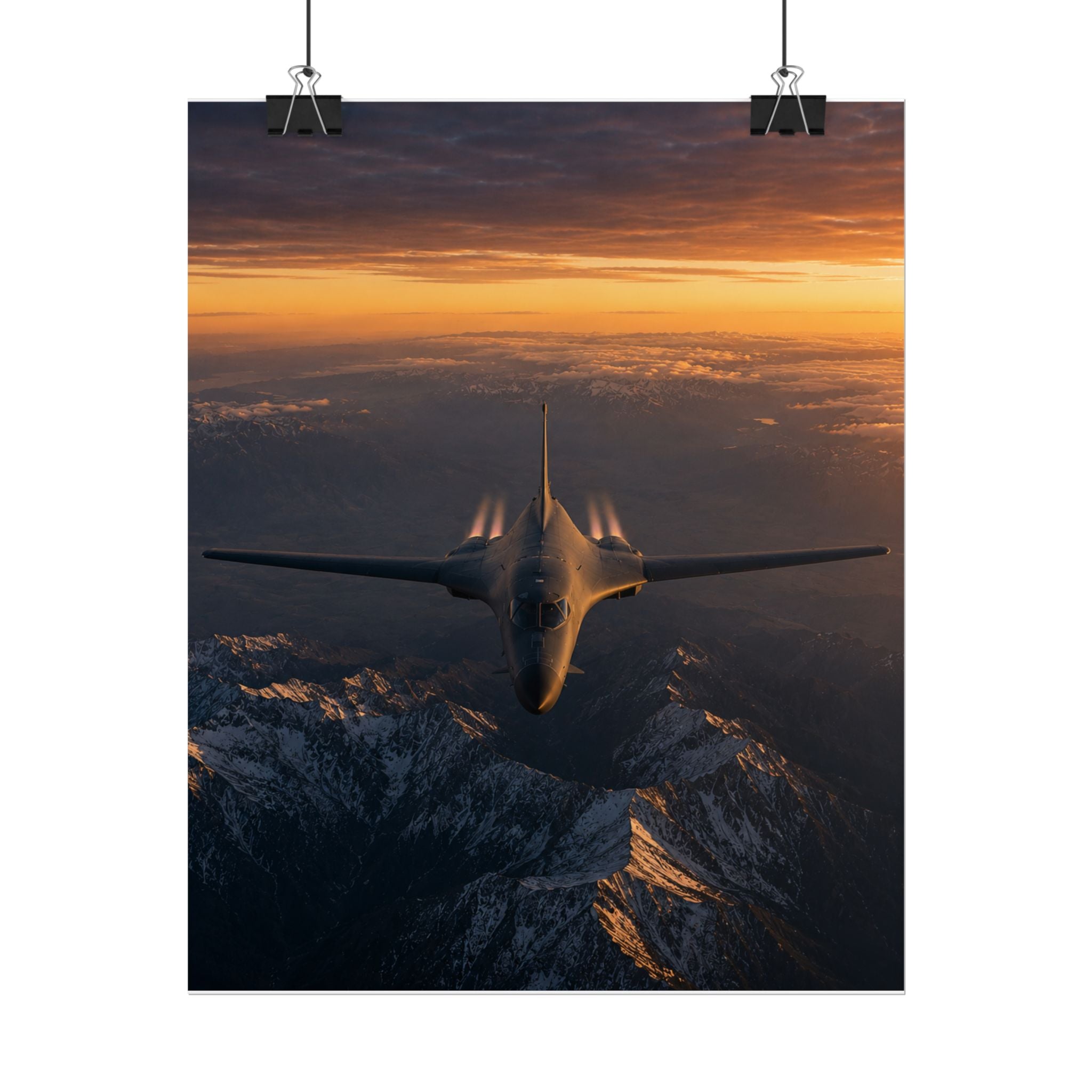 B-1B Lancer Front View Poster - Military Aviation Wall Art - Air Force Veteran Gift