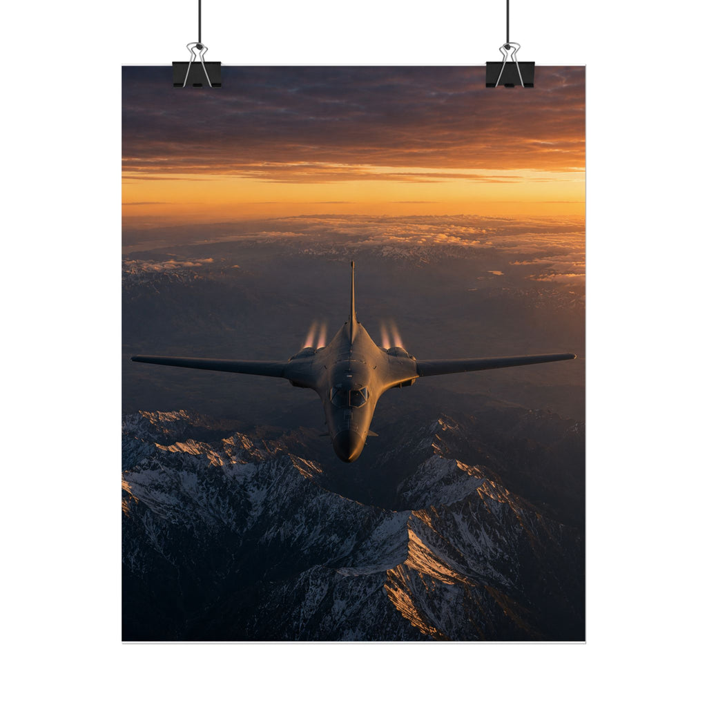 B-1B Lancer Front View Poster - Military Aviation Wall Art - Air Force Veteran Gift