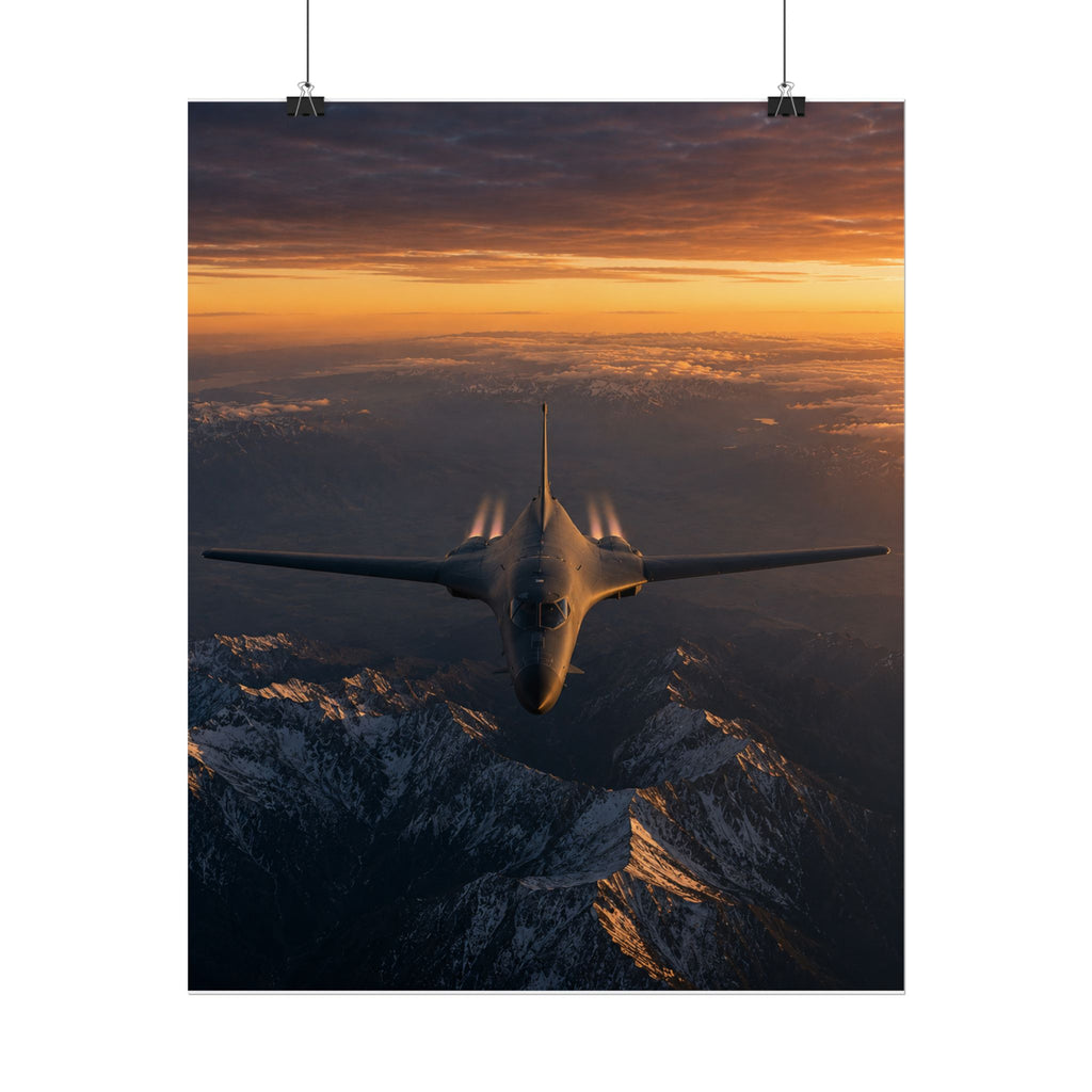 B-1B Lancer Front View Poster - Military Aviation Wall Art - Air Force Veteran Gift
