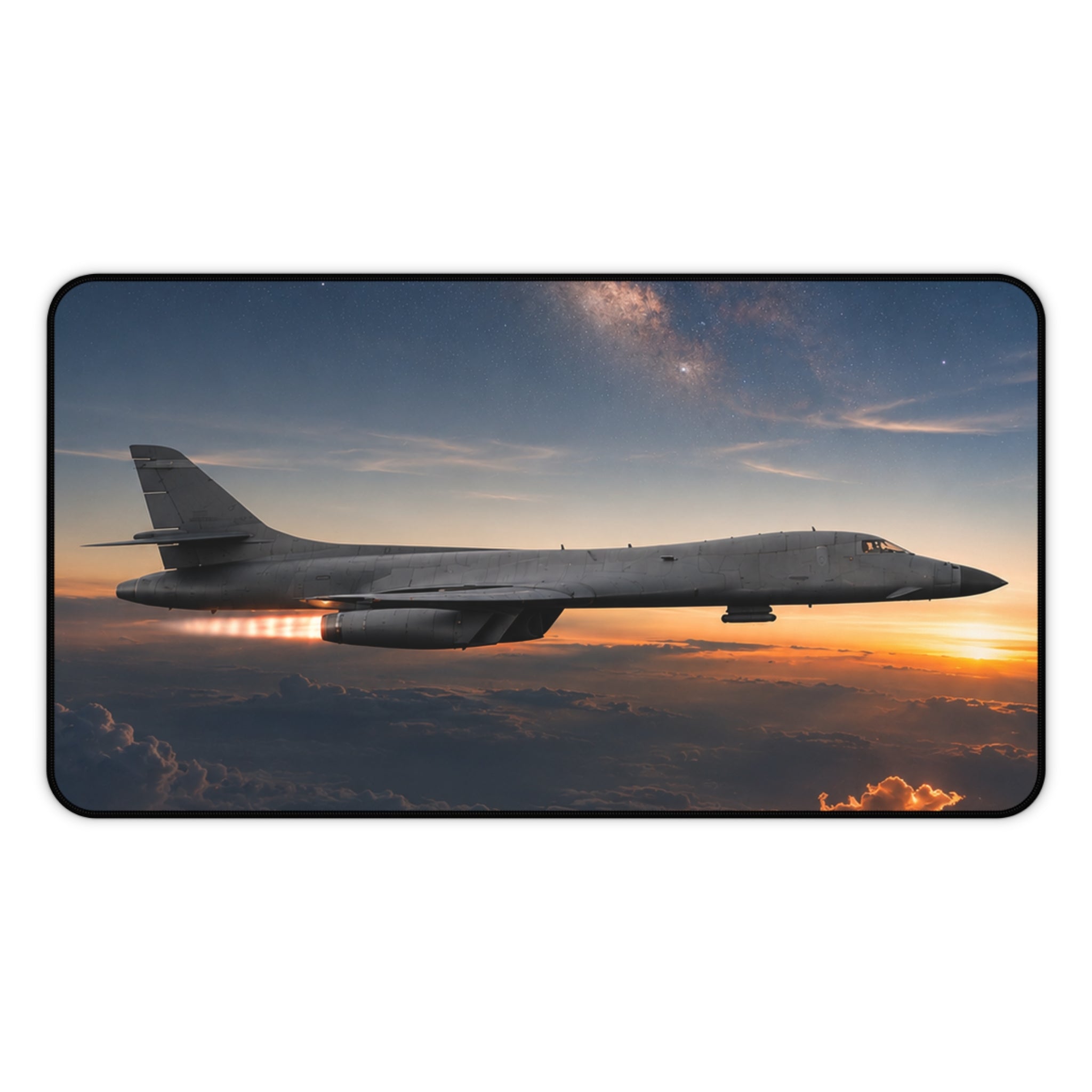 B-1B Lancer Night Crossing Desk Mat - Military Aviation Office Gift - Air Force Veteran Gift