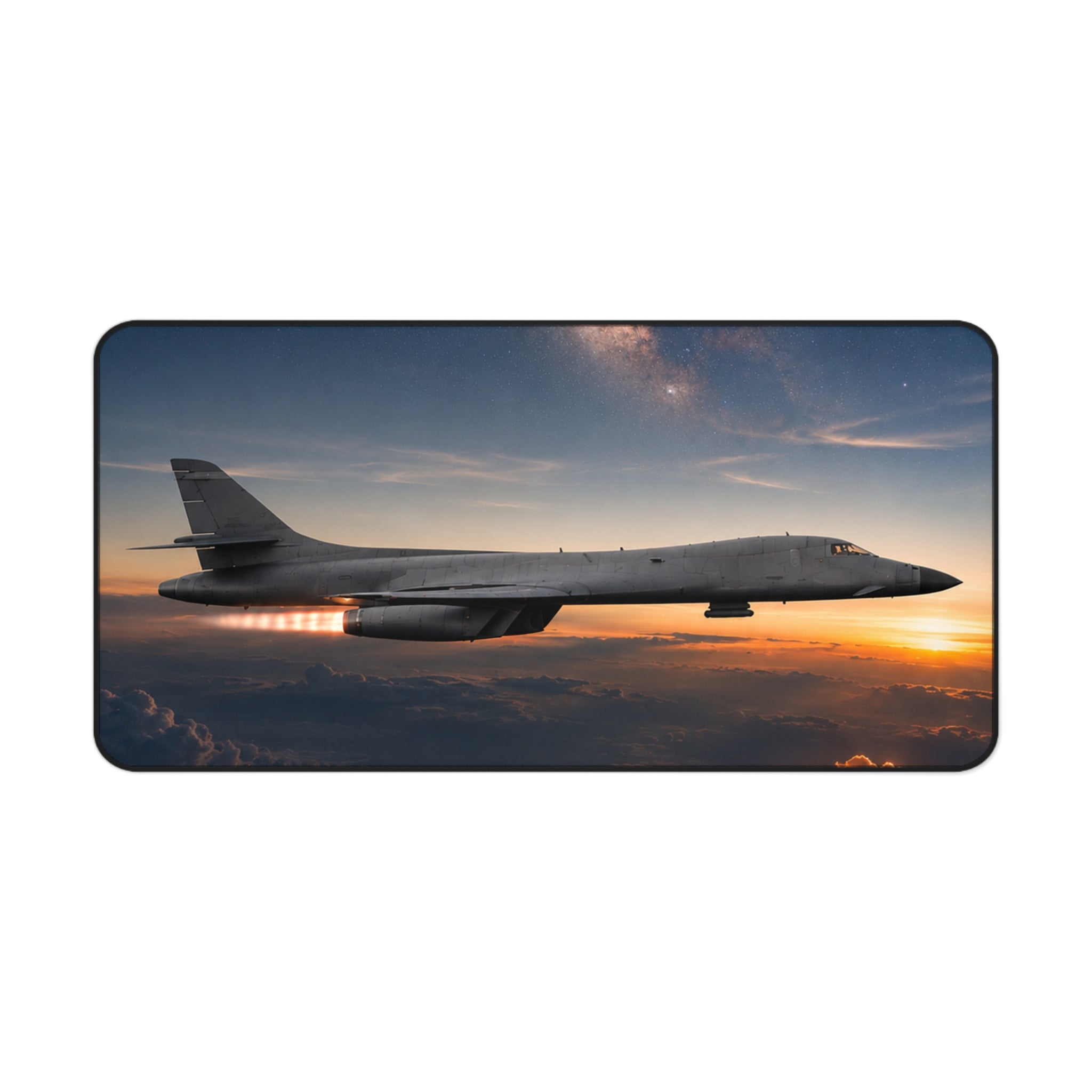 B-1B Lancer Night Crossing Desk Mat - Military Aviation Office Gift - Air Force Veteran Gift