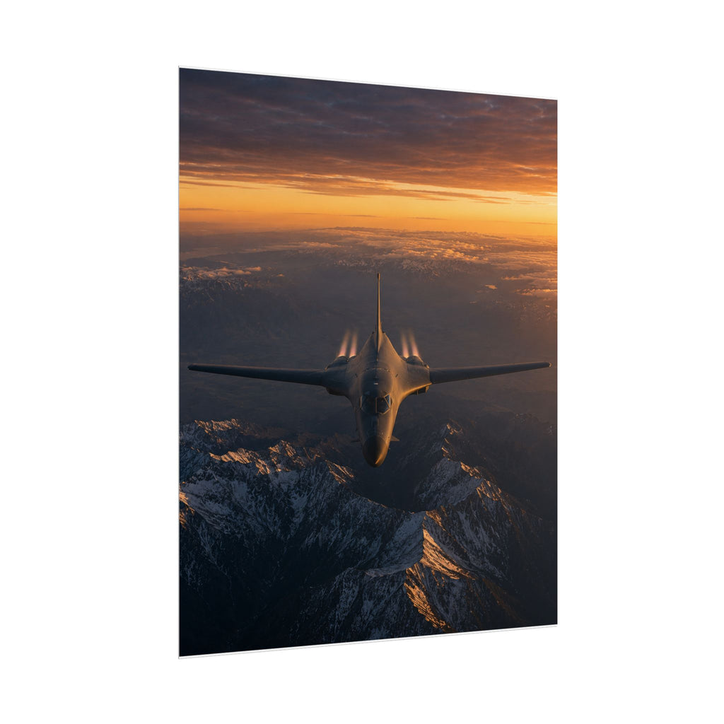 B-1B Lancer Front View Poster - Military Aviation Wall Art - Air Force Veteran Gift
